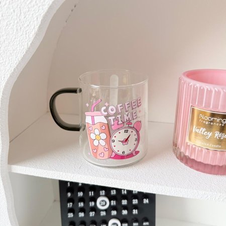 مج زجاج شفاف كوفي تايم